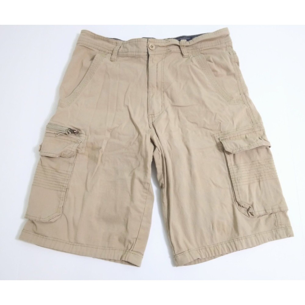 Airwalk Men's Size 30 Khaki Cargo Pockets Zip Ripstop Outdoors Hiking